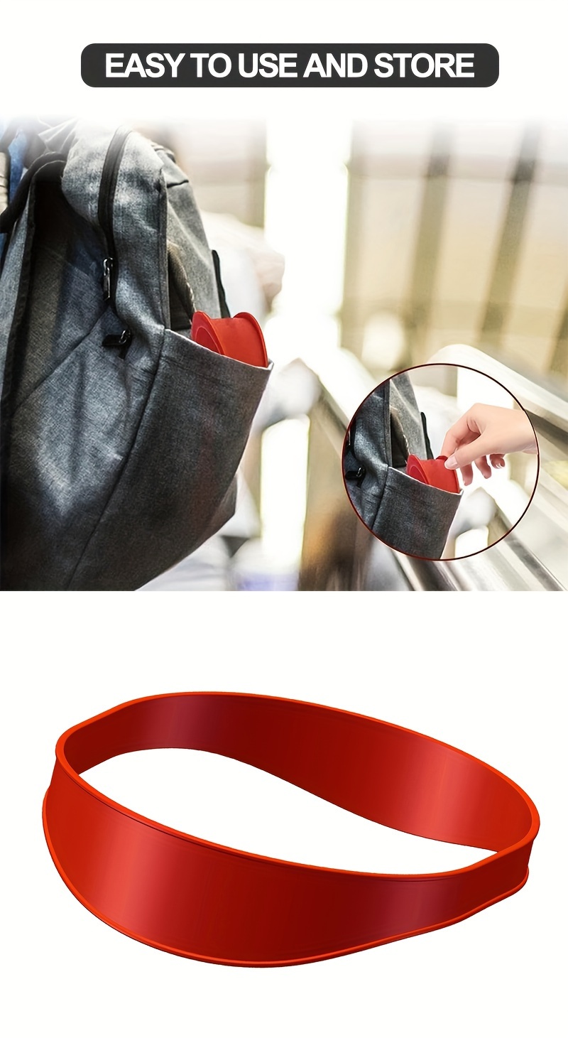 Men's Red Silicone Haircut Band - Flexible, Curved Hair Trimming Guide for DIY Home & Travel Use, Soft Grip Hair Styling Tool