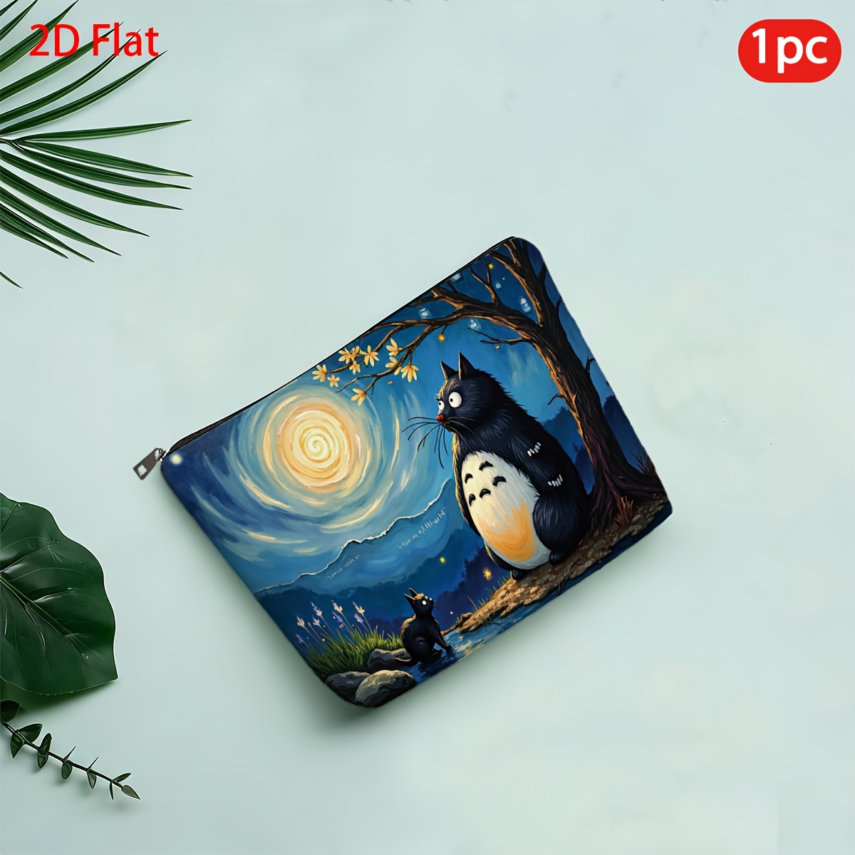 TEMU Sac de Maquillage 2D Plat, 1pc, Ciel Totoro, Sac de Maquillage à , Articles Sélectionnés, Rangement pour Objets, Nécessités Quotidiennes,
