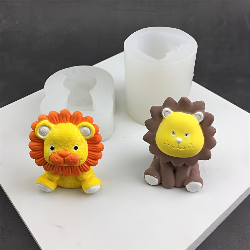 

Silicone Lion Shaped Candle And Aromatherapy Plaster Mould, Diy Craft Mold For Sugarcraft Chocolate Baking Cake Decorating