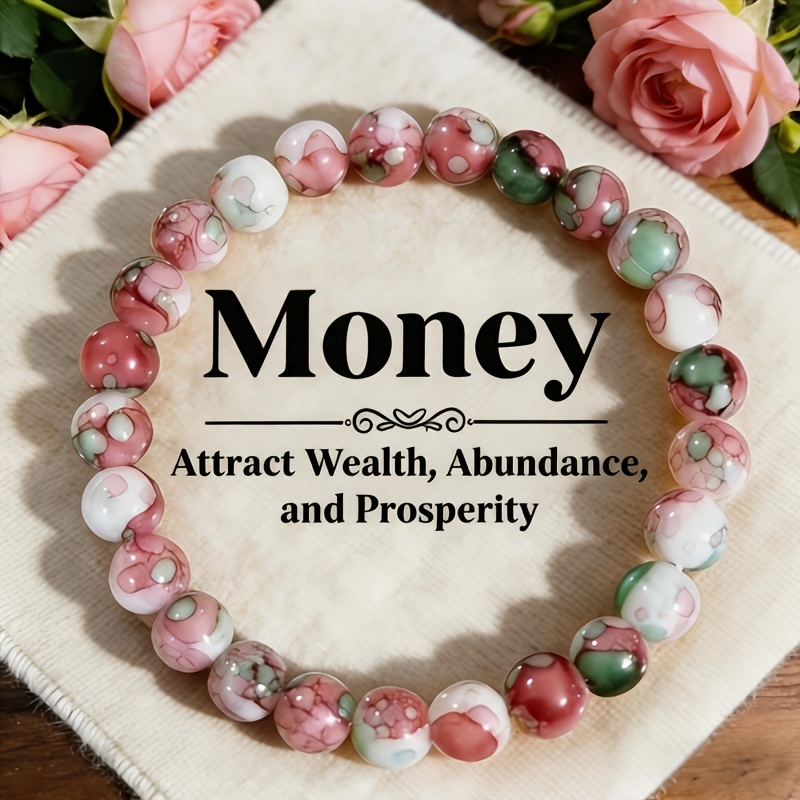 TEMU 1pc Glass Bracelet, Fashion Retro Elegant Style, Suitable For Daily Wear, Ideal Gift