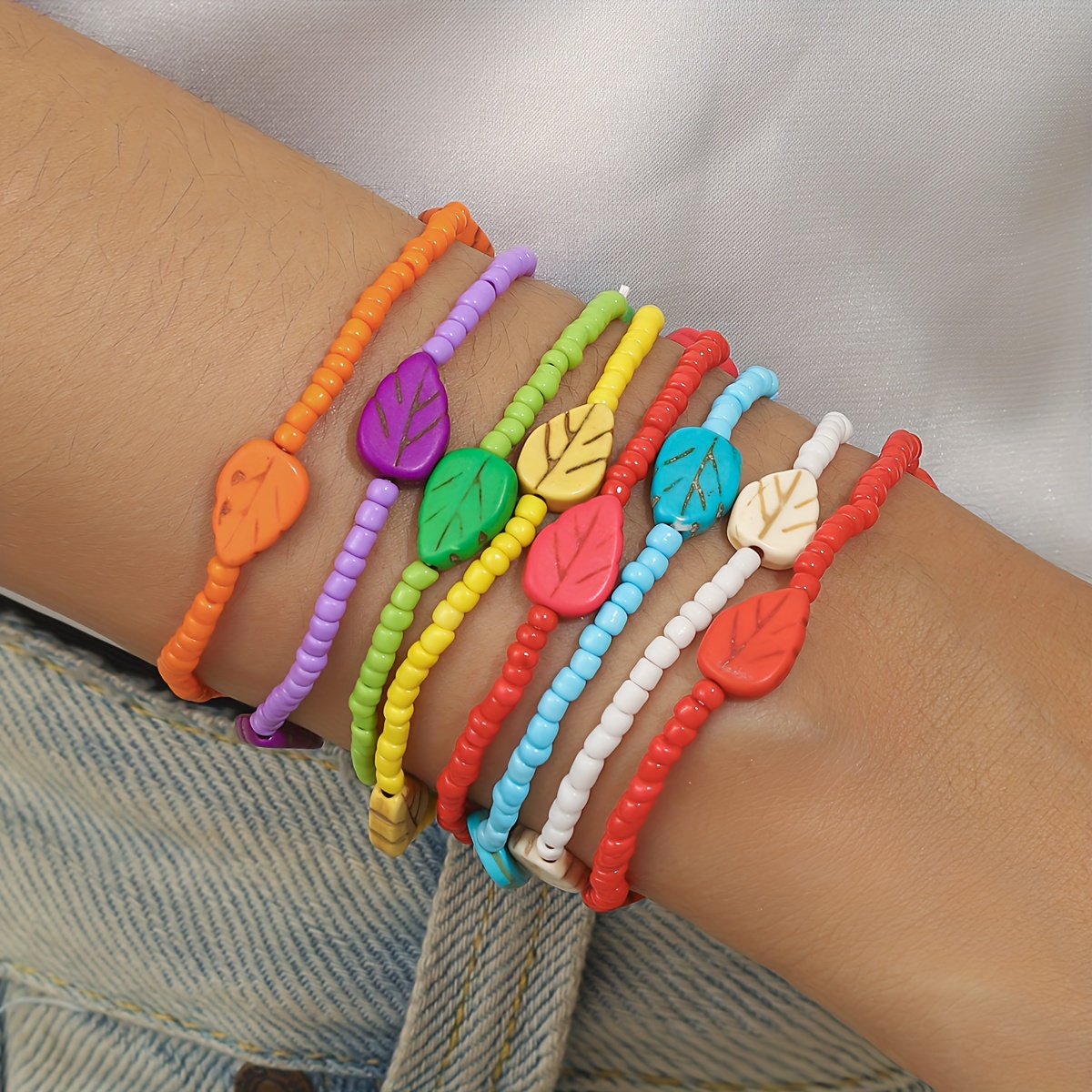 6/7/8pcs Bohemian Style Fake Bracelet Set for Women