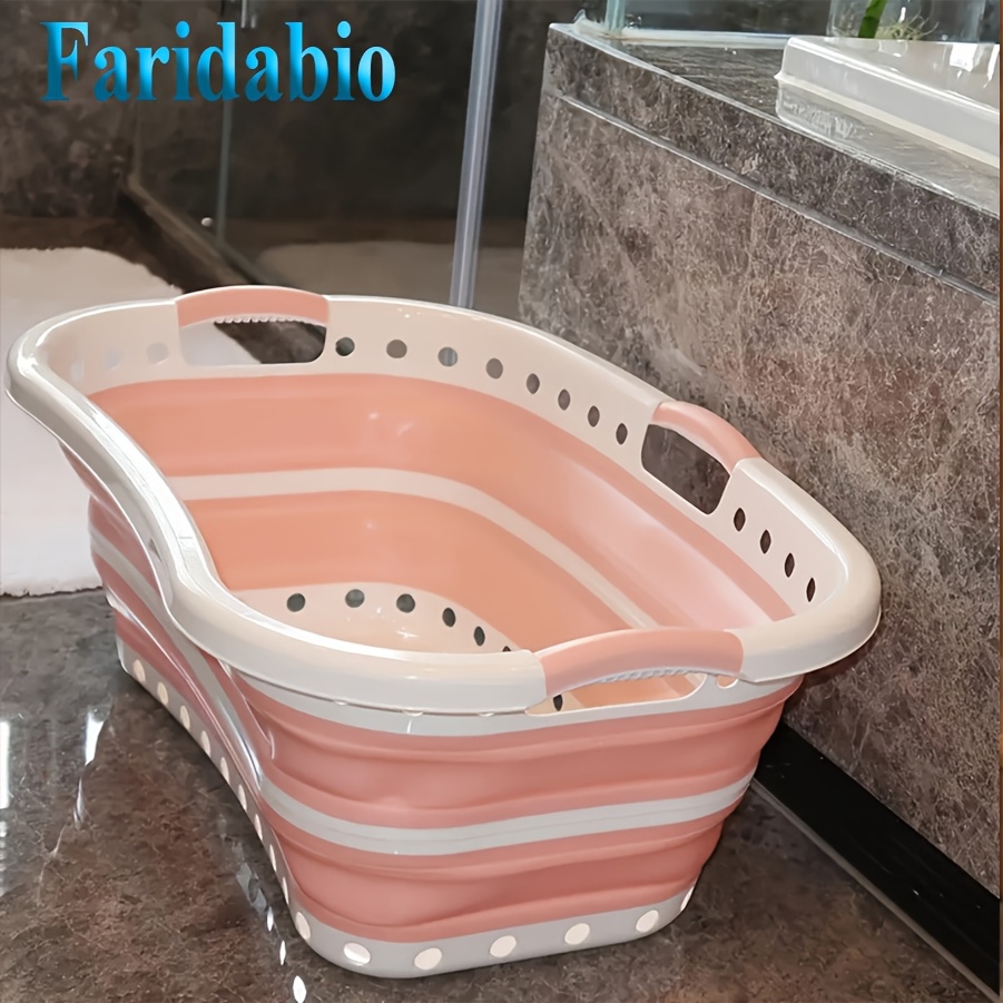 

Space-saving Collapsible Laundry Hamper - Portable, Foldable Pop-up Tub Bin For Home & Outdoor Camping, Plastic,