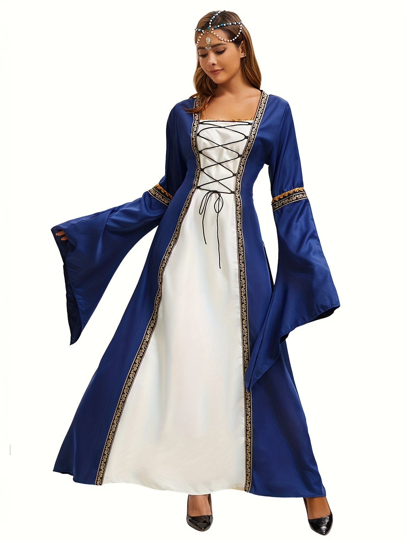princess polly baby blue dress Royal Blue Marie Antoinette Renaissance Dress – Carmen Creation main image 0