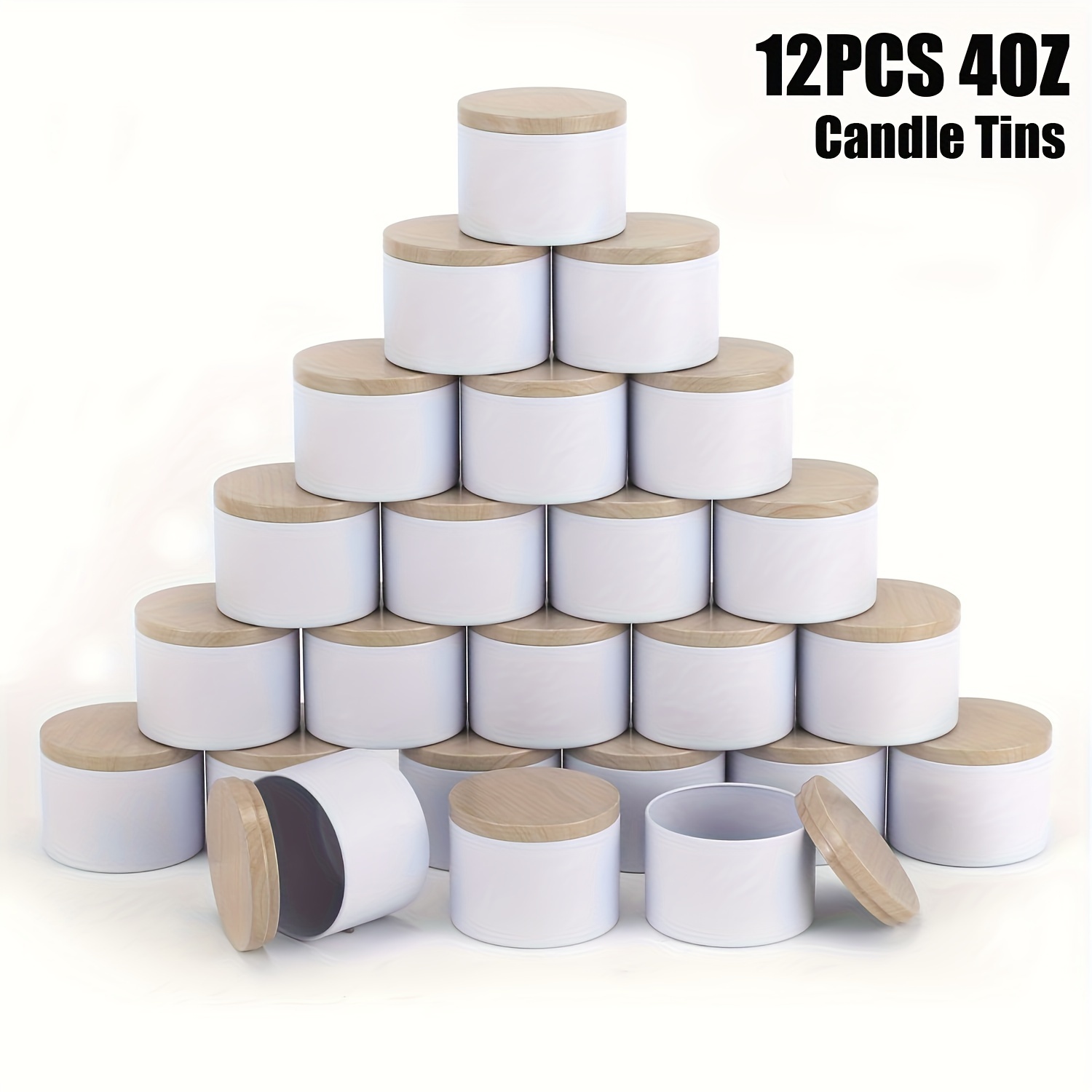 

12pcs 4oz White Candle Tins, Candle Jars, Candle Containers With Lids, For Candles Making, Arts & Crafts, Storage Jar, Gifts