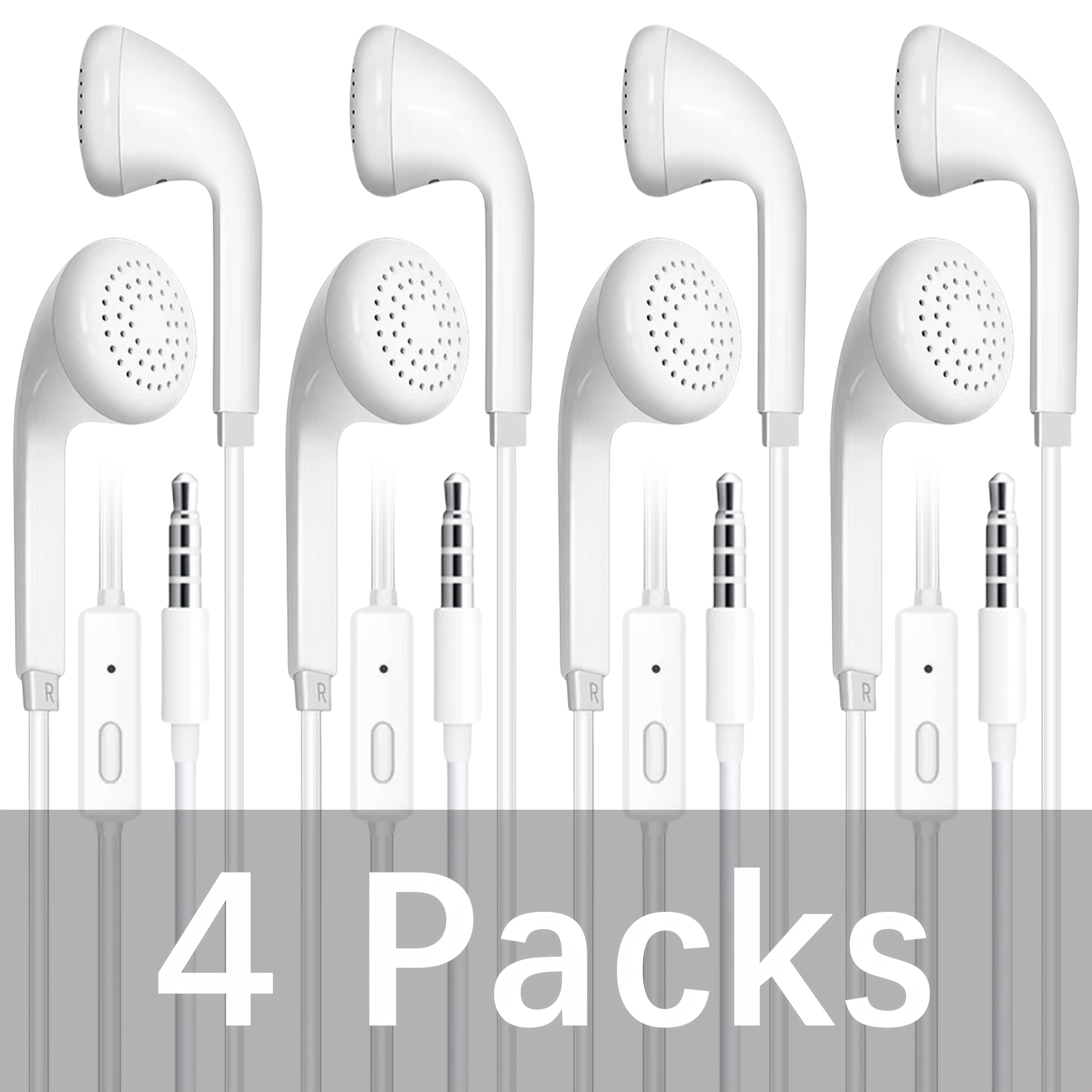 E-shop 4/8er Pack Kabelgebundene Ohrhörer 3,5mm Jack Audio-Kopfhörgeräte Elektronische Anrufe & Musik Stereo In-Ear Headphones für iPad/PC, iPhone