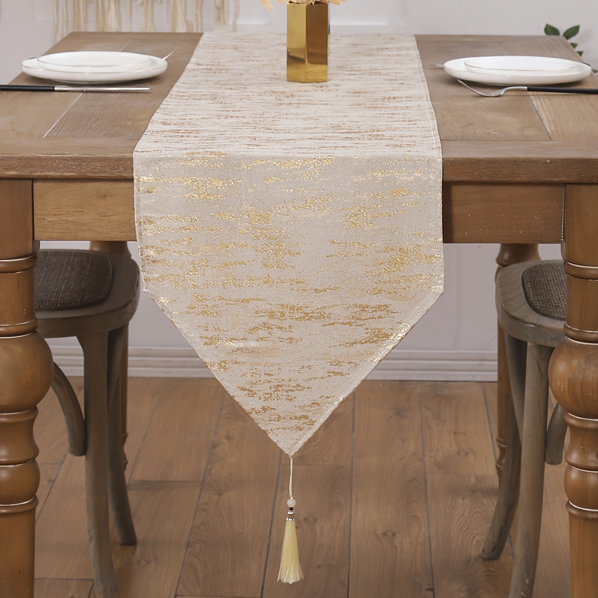 TEMU Runner da Jacquard Elegante con Nappe - 100% Poliestere, Realizzato a Macchina, per Decorazione di Sala da & Cucina, per Feste Indoor & Outdoor,