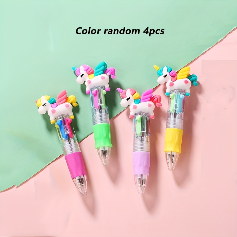 4-color Rainbow Horse Ballpoint Pen, Random 4pcs/8pcs