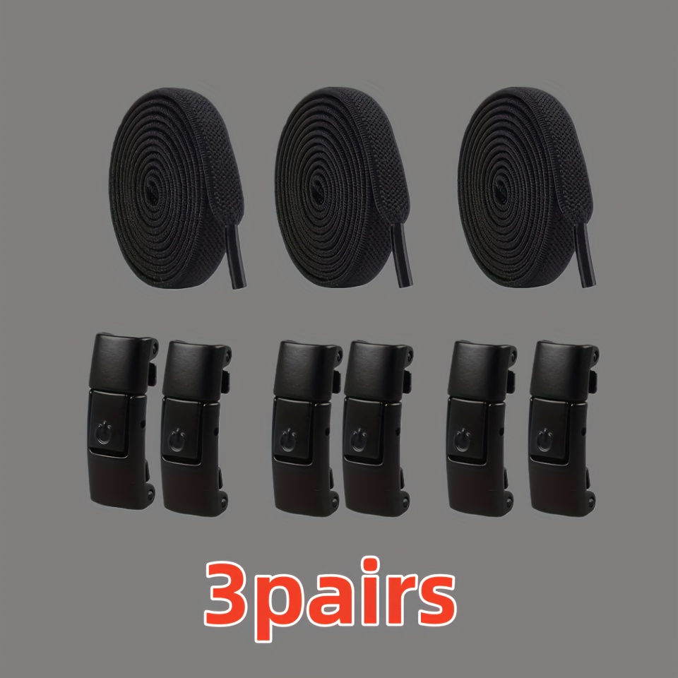 TEMU 6pcs/3 Pairs Of No-lace Shoelace Set, Minimalist, Sophisticated, And Versatile Design With Delicate Embellishments. Includes 6 Elastic Shoelaces