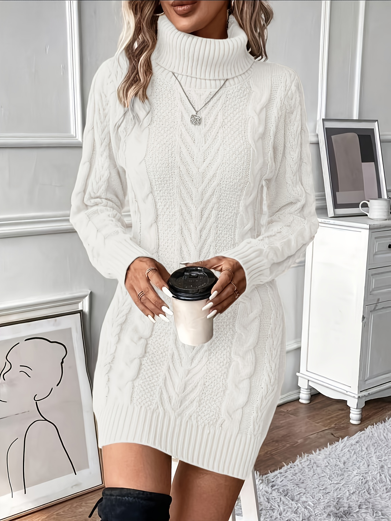 slim fit dress slacks Cozy In Knit Sweater Mini Dress main image 1