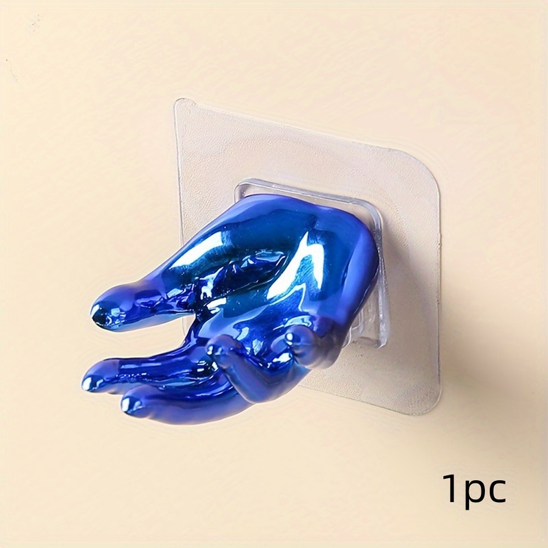 Image of 1pc Creative 5-finger Little Hand Sticky Hook Bedroom Living Room Bathroom No-drill Storage Hook Multifunctional Traceless Adhesive Hook, Utility Hooks