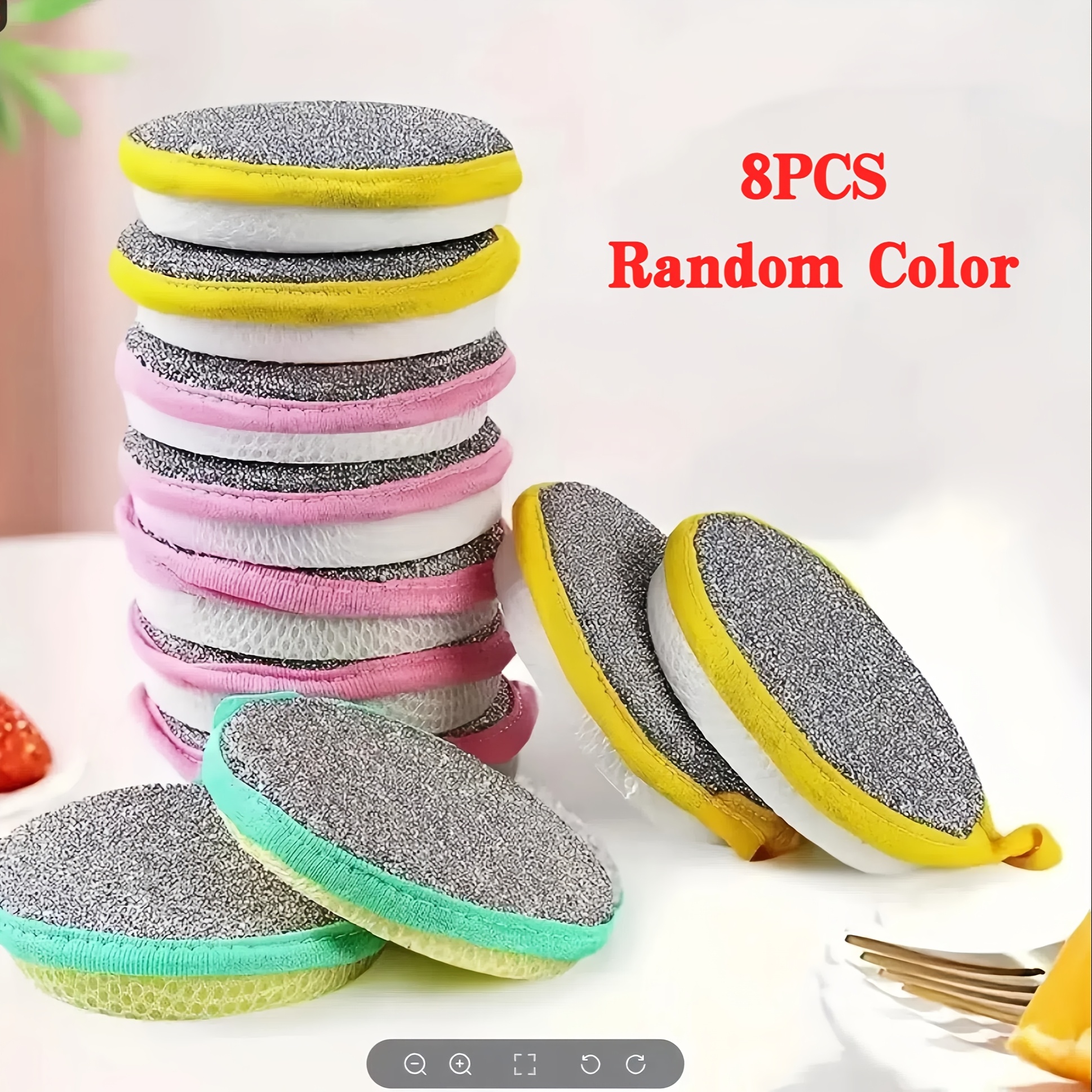 2/4/8pcs hurt pot brush pot artifact, household double-sided cleaning sponge wipe, kitchen dishwashing sponge, scouring pad, kitchen scrub sponge, cleaning supplies, cleaning tool