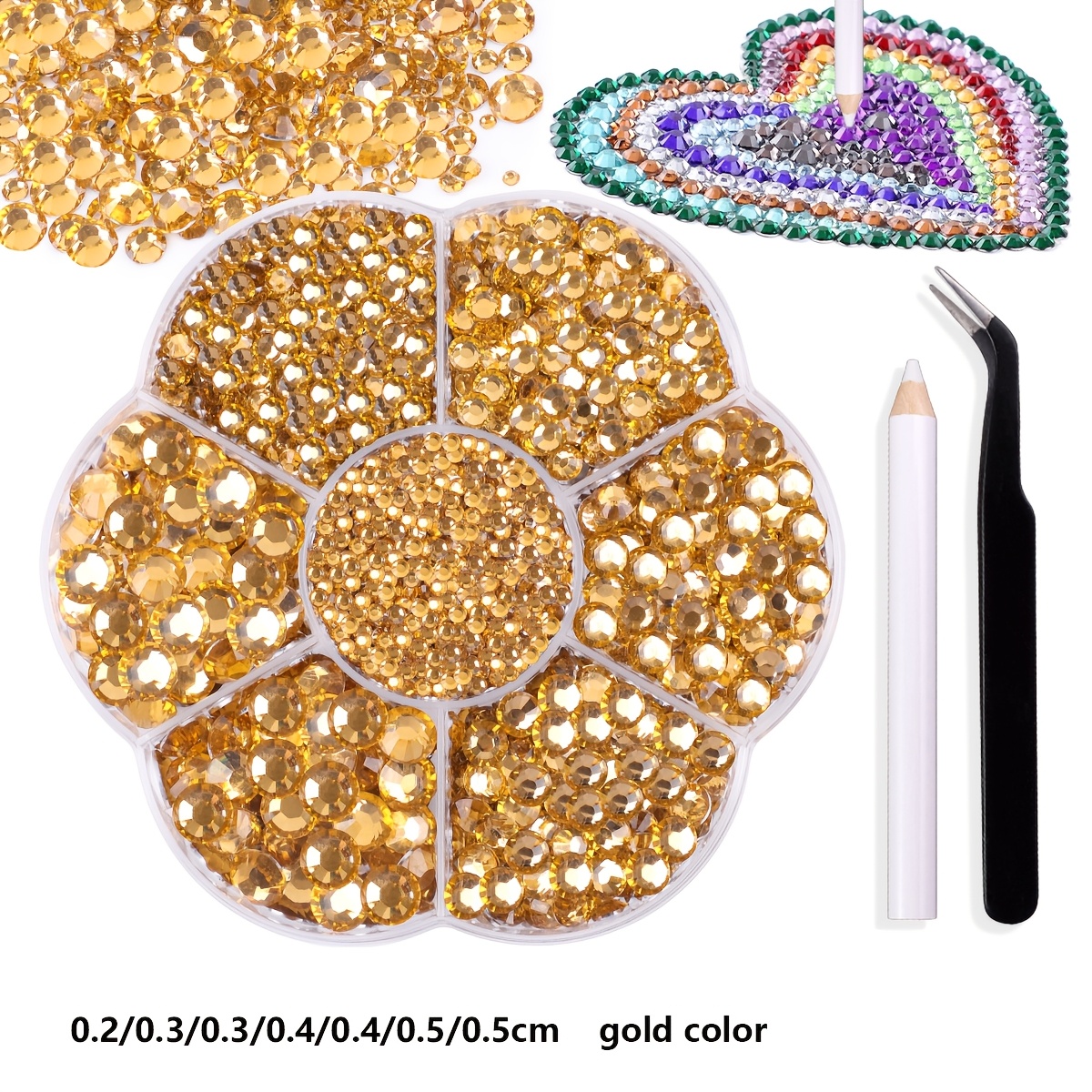 TEMU 1pc-6000 Box Nail Flat Bottom Drill Set, Very Suitable For Nail Art Decoration, Stage Dress Up Face Stickers, Mobile Phone Case, Cup, Hair
