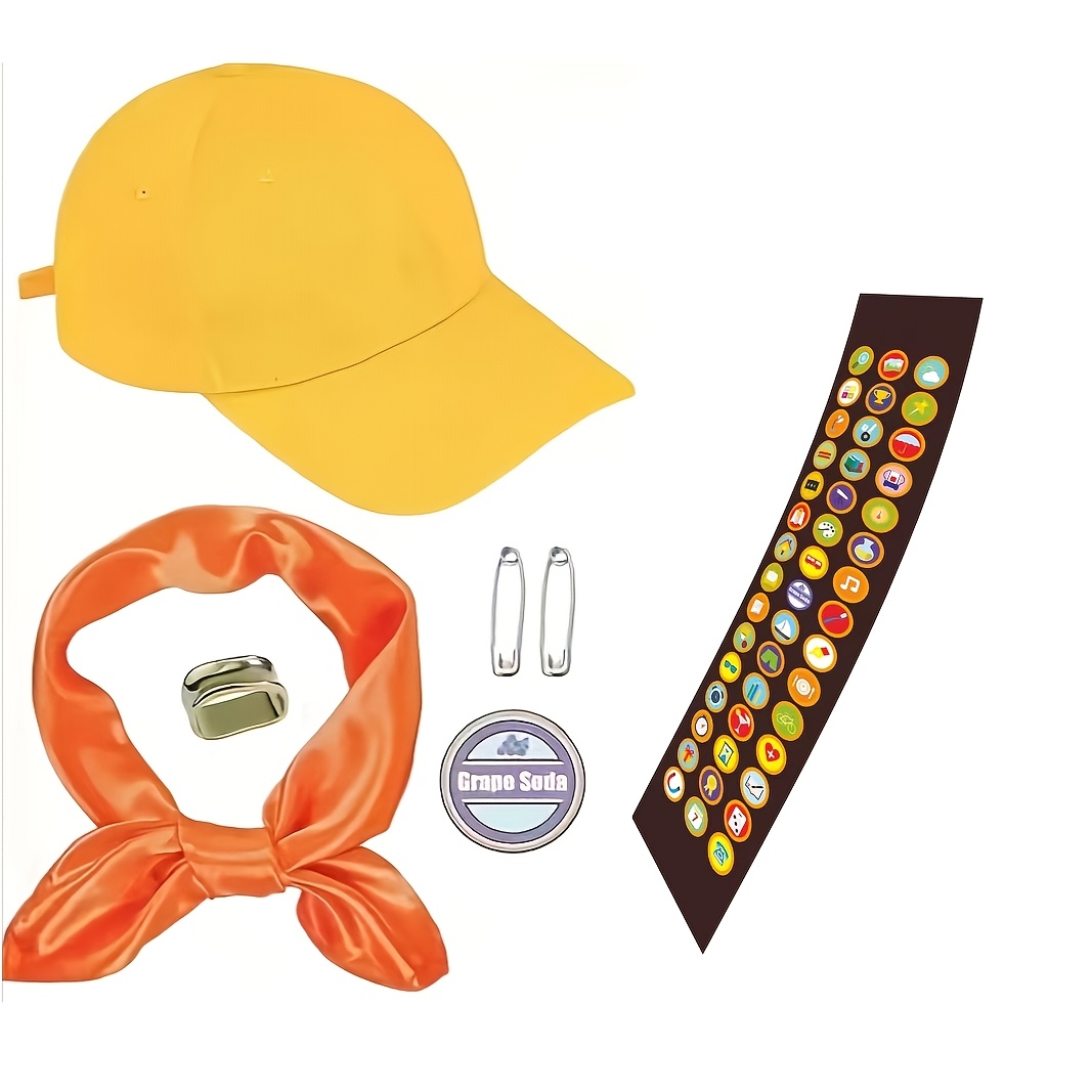TEMU 7 pezzi Completo Uniforme da Esploratore con Cappello Regolabile, Sciarpa, Cintura per Distintivi di Merito e Distintivi - di Distintivi per