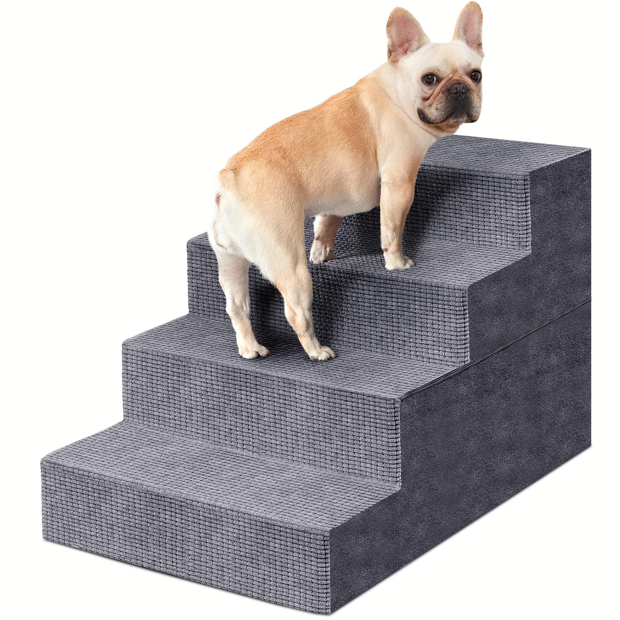 Temu – TEMU Dog Stairs For Small Dogs And Cats, Non-slip Bottom Pet Steps For High Beds And Couch, High-density Foam Pet Steps Grey