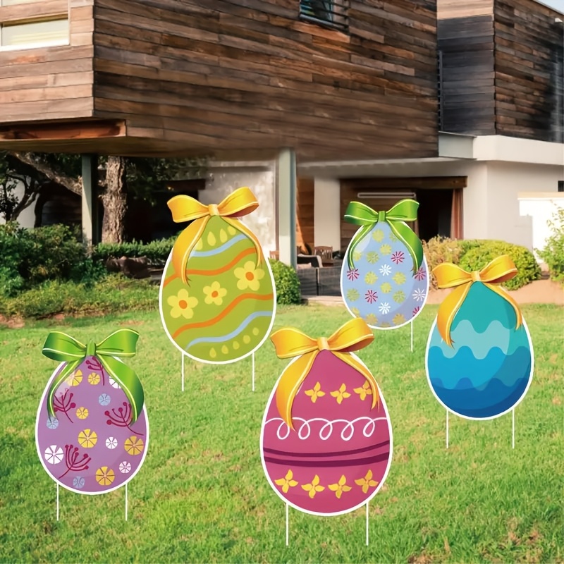 

5pcs Easter Decorations, Outdoor Easter Decorations, , Easter Yard , Party Easter Decorations, Outdoor Easter Signs, Easter Bulletin Board Decorations