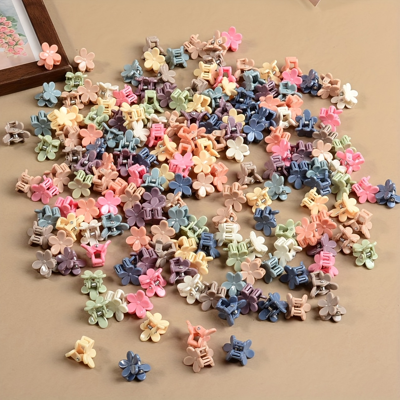 40pcs mini colorful flower hair clips set suitable women s  display picture 1
