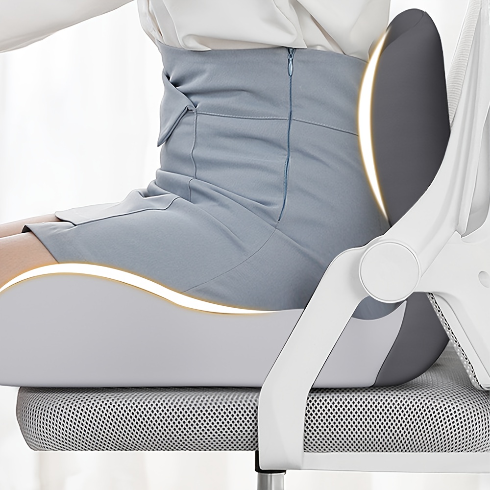 ergonomic seat cushion with backrest soft supportive and washable breathable polyester fiber non woven fabric integrated cushion for hips and waist with zipper closure hand wash   back   chair car driving desk work Product details 3