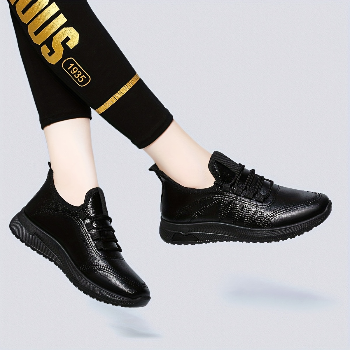 womens black dress tennis shoes Orthofeet Pierre Hands-Free Black main image 0