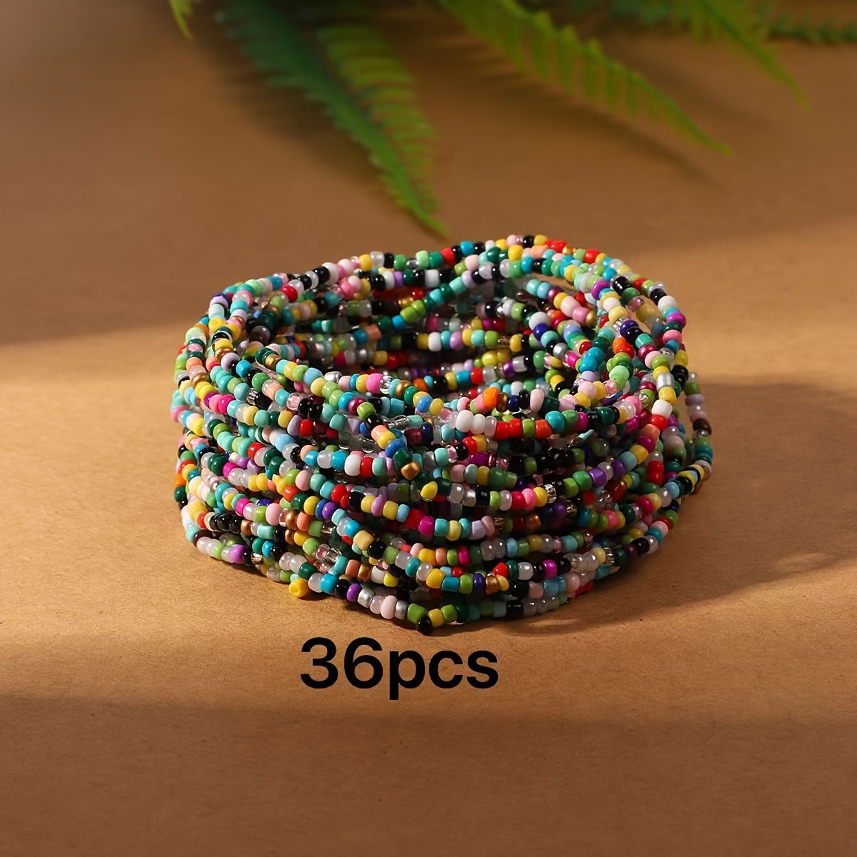 

36pcs Bohemian Handcrafted Beaded Stretch Bracelet Set, Multicolor Seed Bead Layering Bangles For Women, Versatile Boho Style Jewelry For Daily Wear & All Seasons
