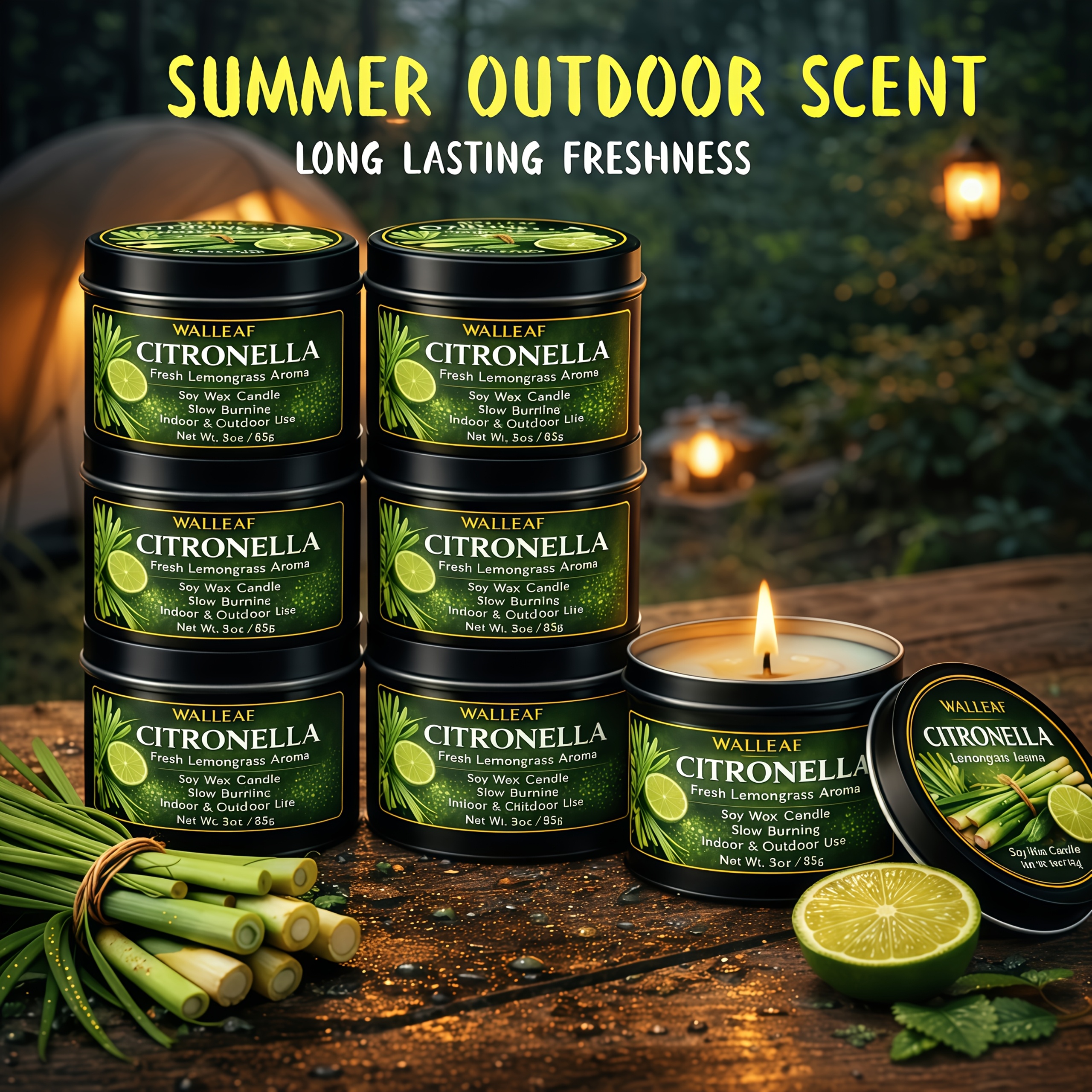 1 3 5pcs natural soy wax   citronella incense candles long   fragrance suitable for summer gardens bedrooms patios   decks and camping scenes   outdoor citronella scented candles ideal as gifts