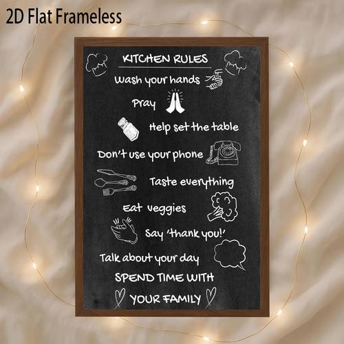 2d flat 2d flat 1pc frameless kitchen rules wall decor home kitchen sign poster farmhouse chalkboard decor dining room wall decor housewarming gift funny canvas print wall decoration home bedroom room bathroom