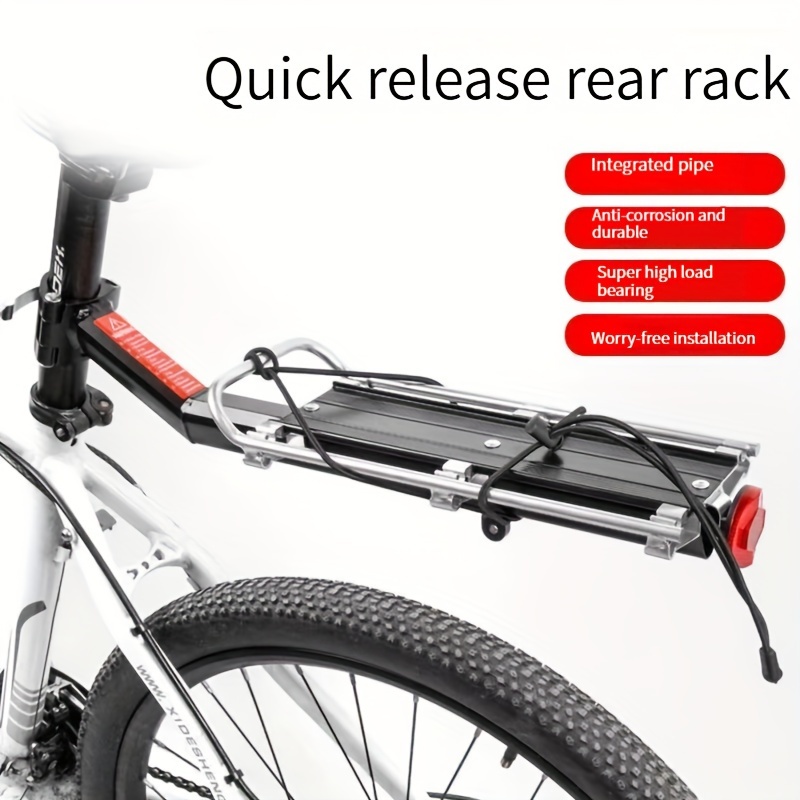 sturdy aluminum alloy bike rear seat shelf rust resistant black luggage rack for all bicycles cycling storage solution sleek black durable bike accessory bike rack Product details 5