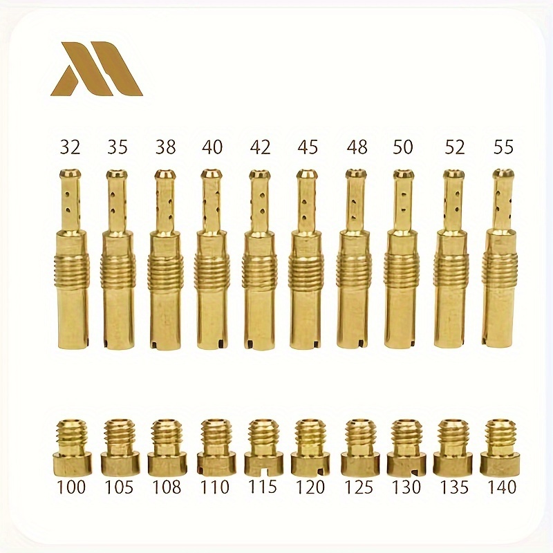 Image of 20pcs Motorcycle Off-road Carburetor Main And Pilot Jet Pe100-140 Main Jet +32-55 Pilot Jet Hole Nozzle Pe Cvk Oil Nozzle Main Hole Additions Pilot Main And Pilot Jet