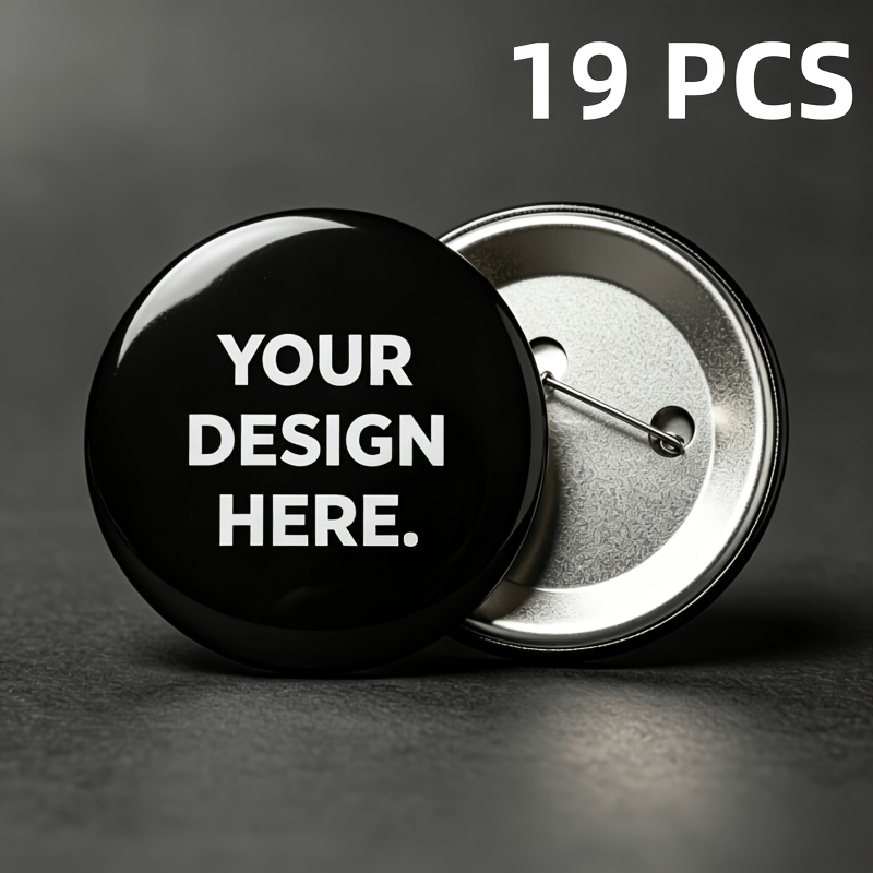 TEMU Spille Smaltate Personalizzate 19/39/59 pezzi, la Tua Foto/Logo/Testo, 6 Misure Disponibili, Spille con Base in Metallo, Badge Personalizzati,