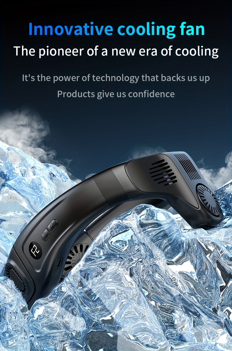 Neck Air Conditioner Portable, Up-down Airflow Portable Neck Fan, 360° Full-body Cooling Neck Fan, 5200mAh Rechargeable Neck Fan Air Conditioner with Large Cooling Plate, Neck Cooler, Cooling Plate, Neck Fan, Portable Fan, Large Airflow, Unisex Gift.
