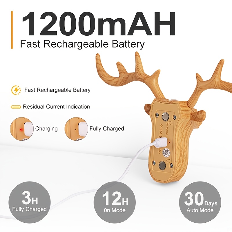 smart led deer wall lamp with touch dimming and motion sensor 1200mah usb rechargeable night light wireless magnetic wall light suitable for stairs porch   cabinets living room and bar cabinet Product details 2