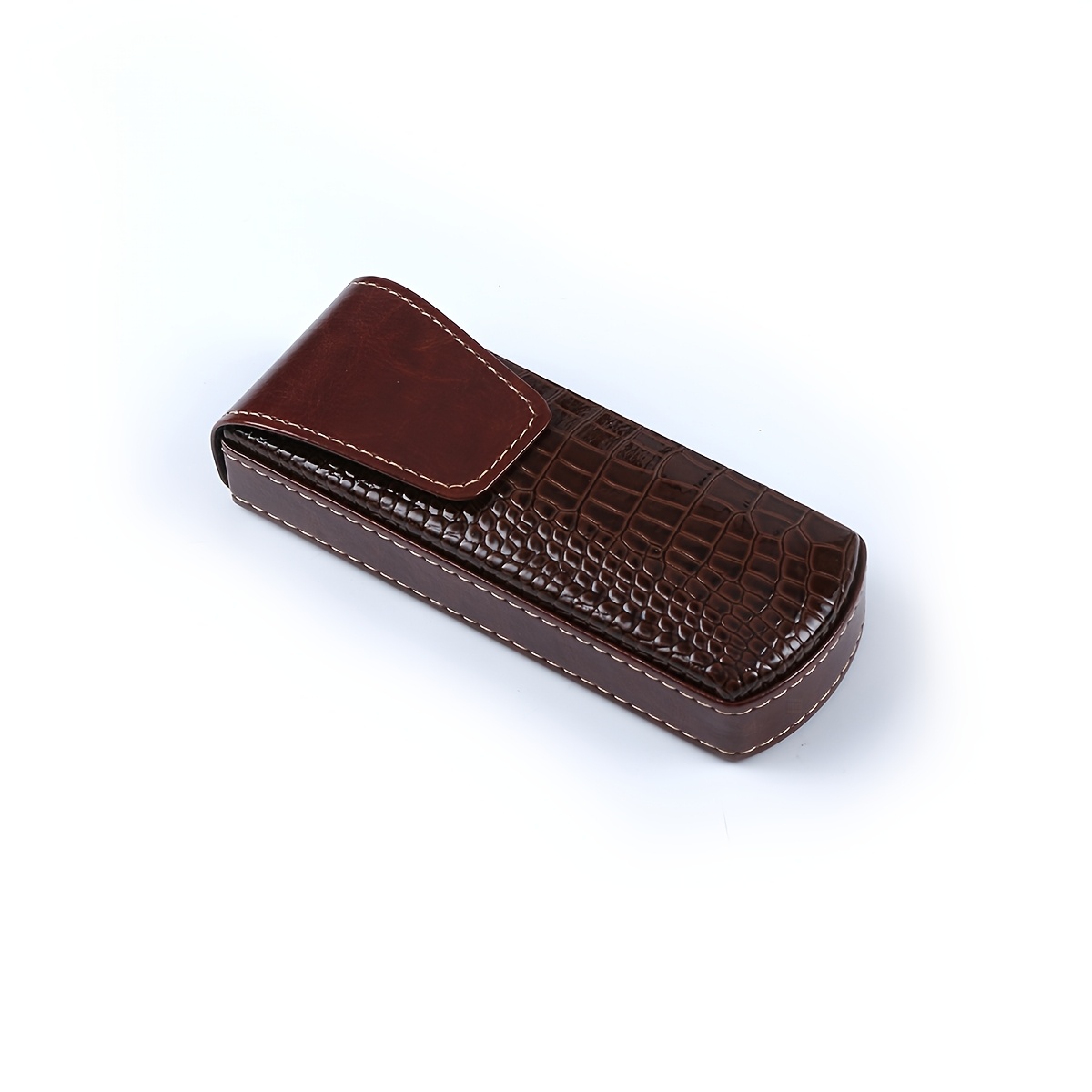TEMU Étui à lunettes en PU, étui rigide à motif crocodile, boîte de rangement portable de à