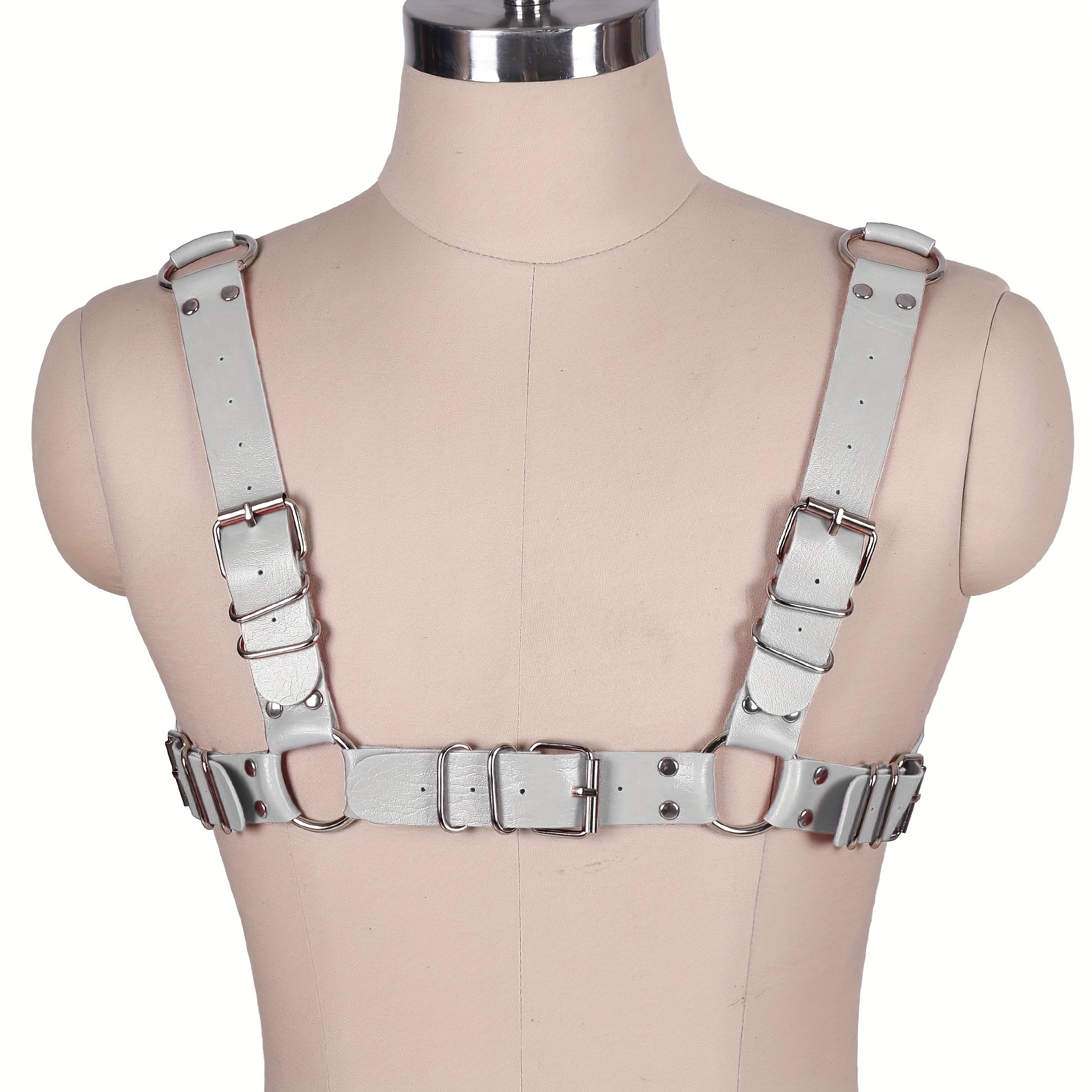 mens faux leather body harness punk chest strap harness belt  display picture 1