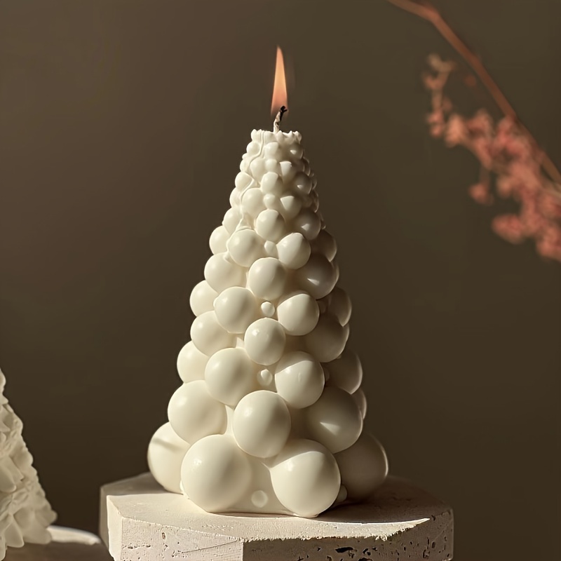 

3d Bubble Christmas Tree Candle Molds Creative Ornament Clay Silicone Mold For Candle Making Succulent Resin Casting Diy Aromatherapy Wax Plaster Crafts Polymer Clay Home Decor