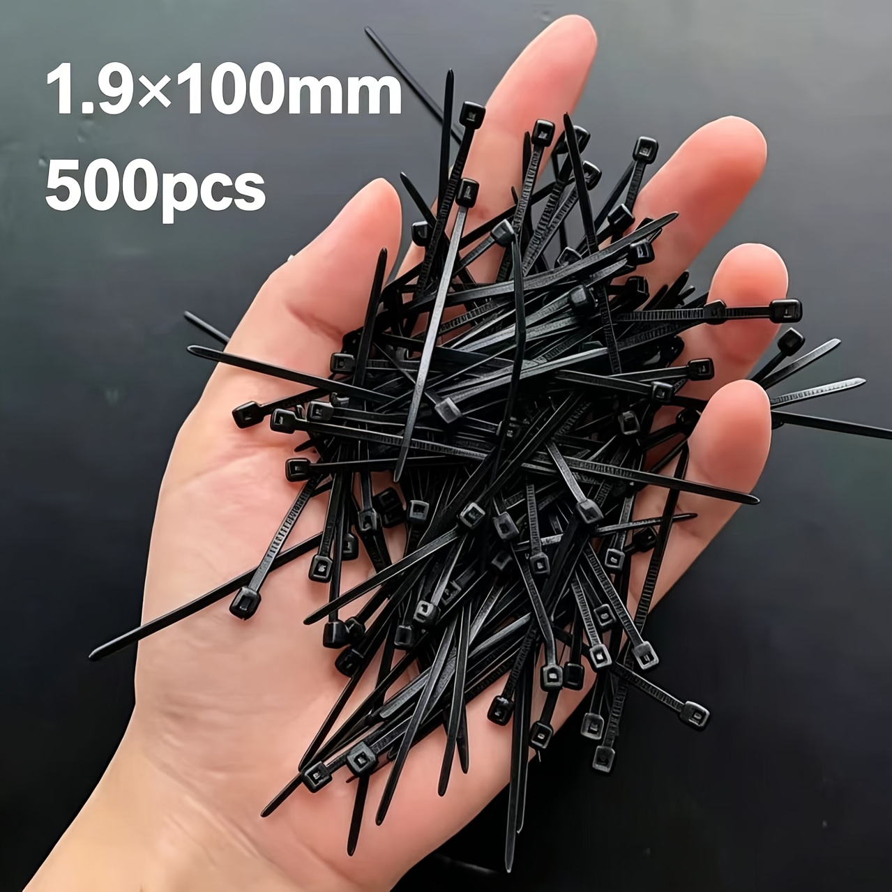 TEMU 500pcs Small Size Nylon Cable Ties 1.9 X 100mm, Suitable For Wire Management, To Multiple Scenes, Of Handling Complex , Space-saving, Purchasing