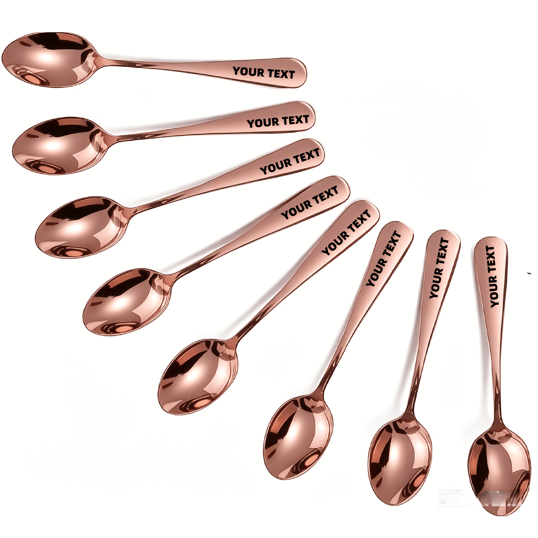 TEMU Personalized Engraving Of Your Text, Set Of 8 Espresso Spoons, Stainless Steel Mini Coffee Spoon Dessert Spoon, Tea Spoon Mixing Spoon, Durable