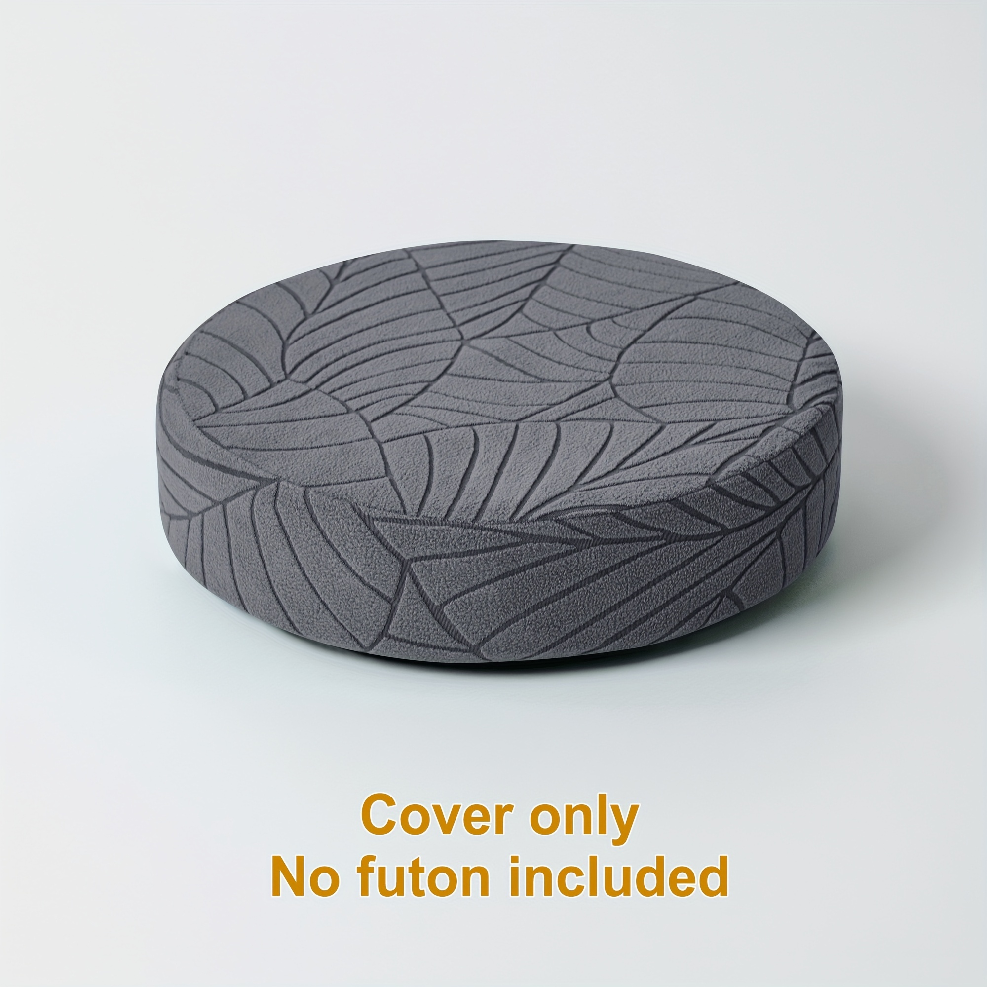 TEMU 1pc Fleece Leaf Jacquard Elastic Cushion Protector