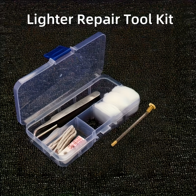 Complete Lighter Maintenance Set With Replacement Cores Flint Screwdriver Heavy Duty Pc Case Ideal Gift For Lighter Lovers Professionals Compatible With Most Lighters
