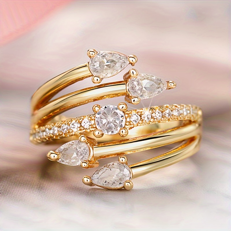 Geometric Wrap Ring Zirconia Ring For Women