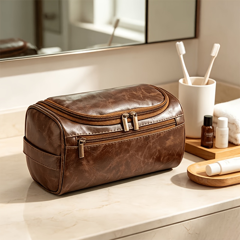 TEMU Men's Personalized Toiletry Bag, Dopp Kit Men's Additions, Groomsman Gift, Anniversary Valentine's Day Gift For Him, Men's Christmas Gift Letter