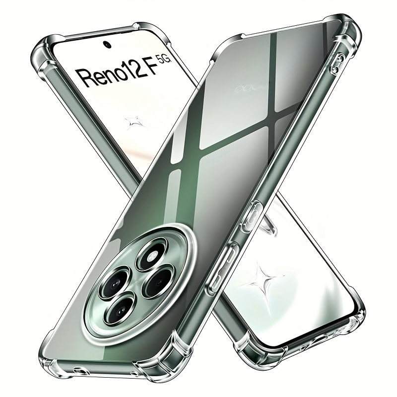 TEMU Phone Case: Be Suitable For Oppo Reno 12f /reno12 Fs 5g Anti-drop Transparent Mobile Phone Case, Reinforced Corners Protection, Ultra-thin