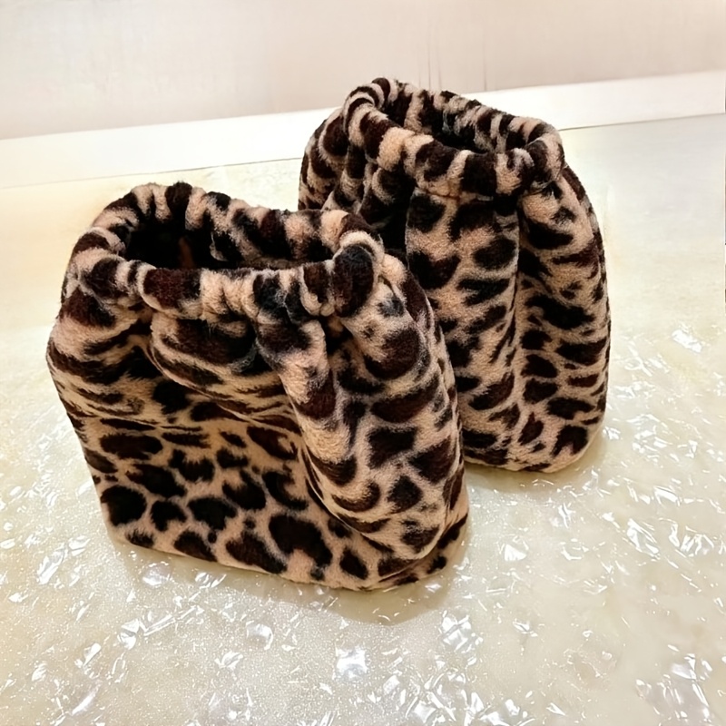 TEMU 2/4pcs, Leopard Print Equestrian Stirrup Bag, Fashionable Individual Plush Cloth, Thickened Protective Cover, Riding Equipment Warm And