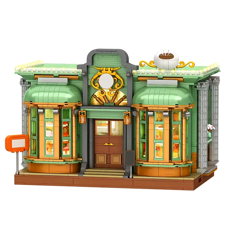 Image of No Original Box 2014pcs Bricks European Style Bakery Building Home Decoration Modular Blocks Set, Jd120 Bake House Building Blocks For Birthdays, Halloween, Christmas Valentines Gift.