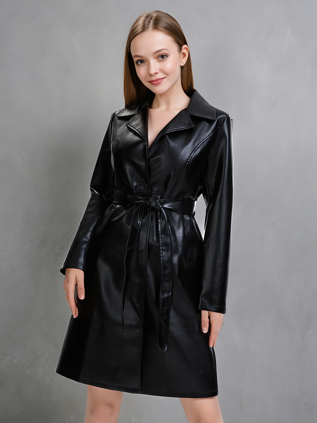 tie belt black coat