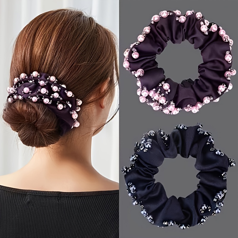 

1pc Elegant Beads Decorative Hair Loop Elastic Hair Tie Non Slip Ponytail Holder Trendy Hair Styling Accessories For Women And Daily Use