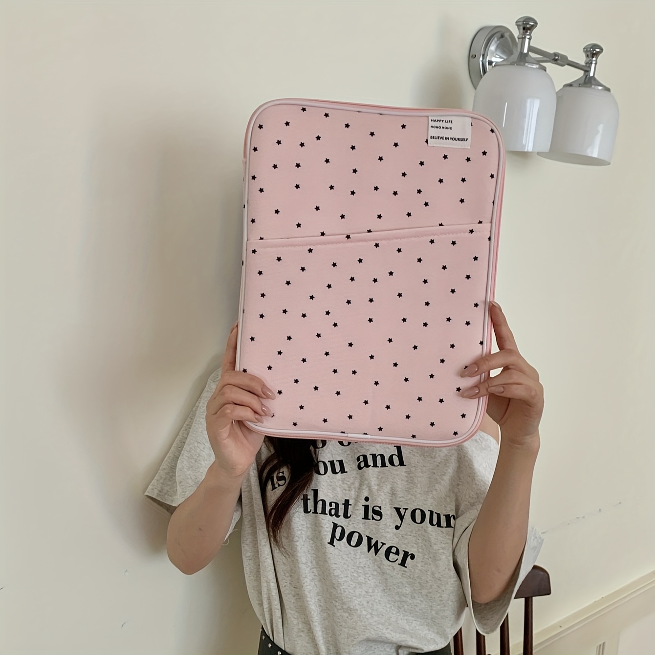 TEMU Ins Sweet Print Laptop Bag, Large-capacity Laptop Storage Bag, For 10/11/12.9-inch Tablet And 13/14-inch Laptop