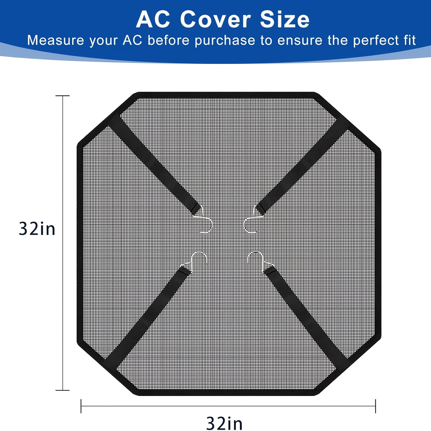 TEMU Central Air Conditioner Covers For Outside Units 36'' X 36'', Breathable Ac Mesh Cover Protector Outside Unit, Durable Ac Cover For Vent & Heater Unit, Top Universal Defener For All