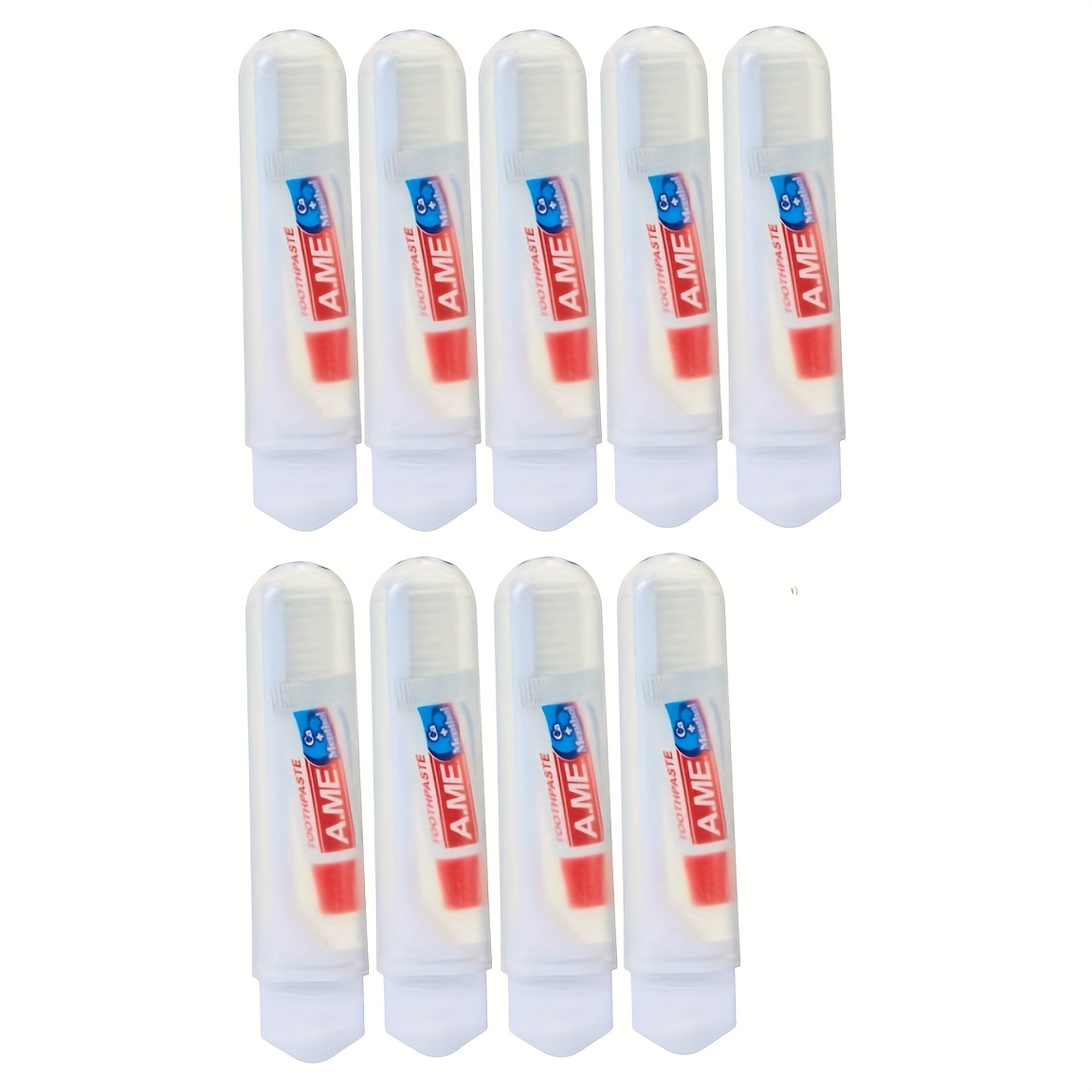 12pcs Portable Folding Toothbrush Set with Soft Bristles and Toothpaste