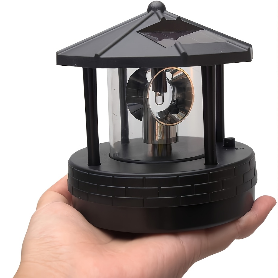 1pc Of Led Solar-powered Rotating Lighthouse, Outdoor Garden Decoration Light, Landscape Lighting With Ip44 Rating