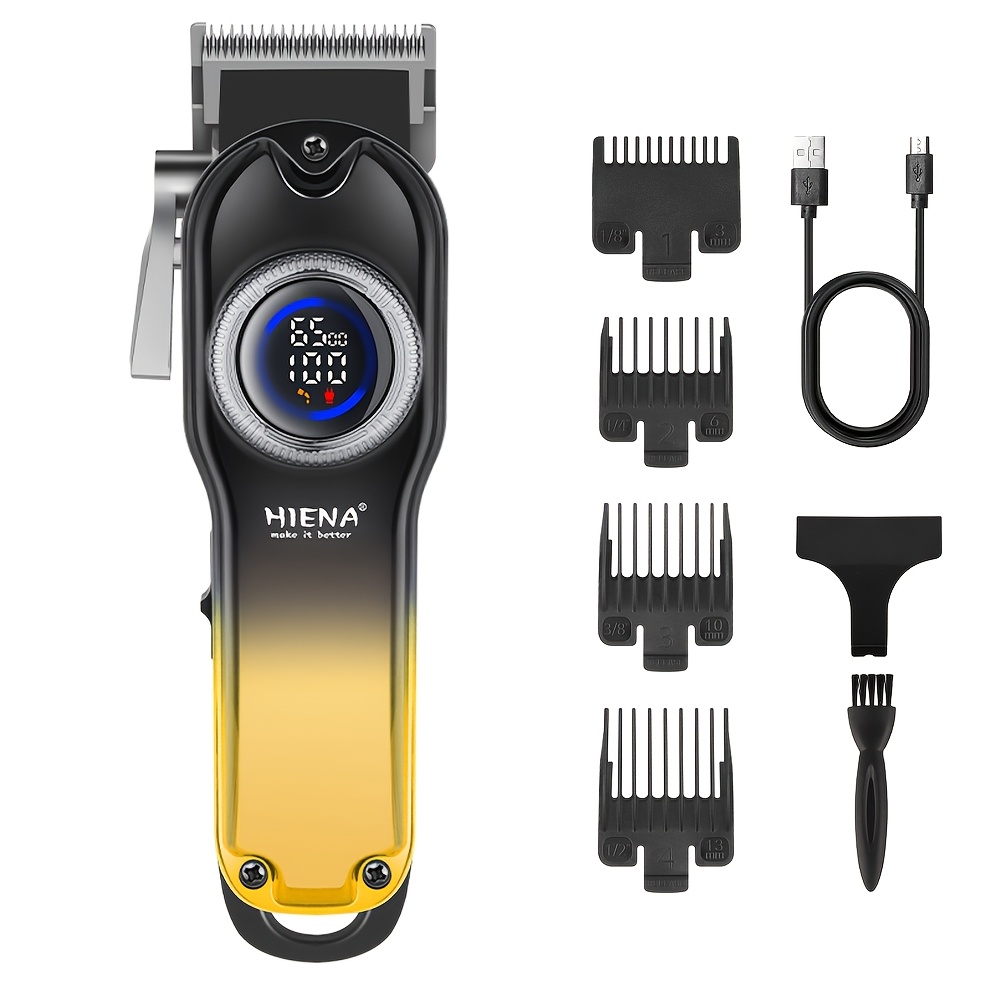 TEMU Set da 1/5 pezzi professionale per di capelli e barba - Display a LED, forbici da , rasoio a lamina, rifinitore per naso, set di rifinitori di
