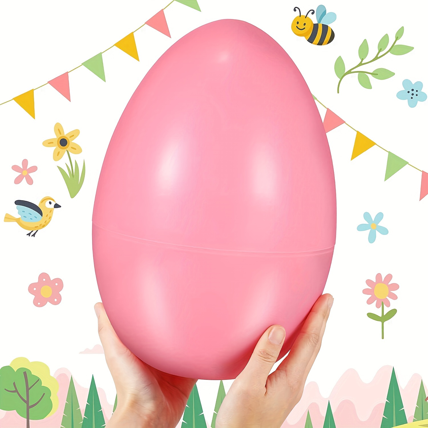 36 huevos de Pascua gigantes de 6 x 4 pulgadas, huevos de plástico  rellenables a granel, huevos de Pascua gigantes vacíos para caza de Pascua